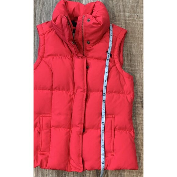 Abercrombie & Fitch Womens Pink Puffer Vest Sz XS Stand Collar Two -Way Zip Snap - Picture 9 of 13